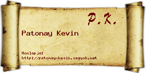 Patonay Kevin névjegykártya